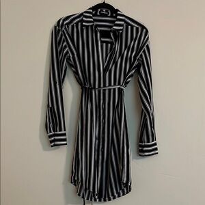 Express Monochrome Striped Dress